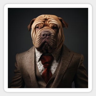 Chinese Shar-Pei Dog in Suit Magnet